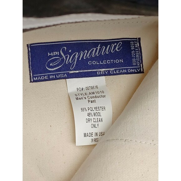 Vtg HPI Signature Collection Dress Pants Mens 38 Regular NavyBlue Undone Hem - Picture 11 of 12